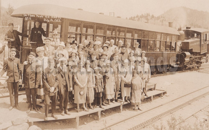 Pike's Peak Manitou Colorado COG Road Railway Antique Veterans Group Photo