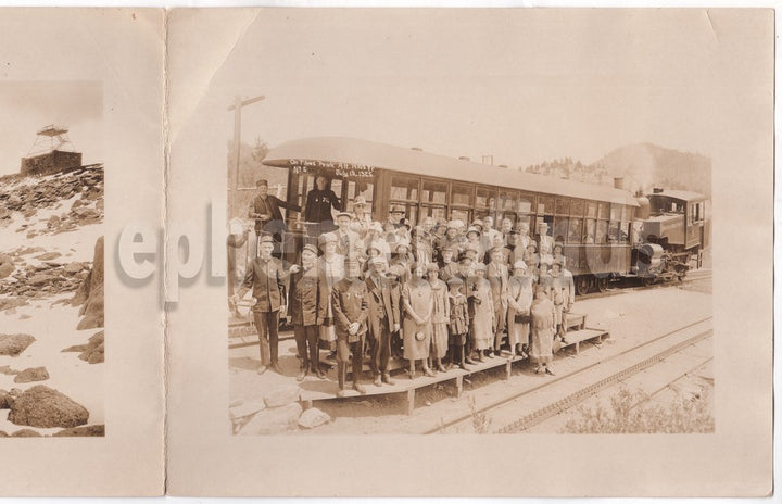 Pike's Peak Manitou Colorado COG Road Railway Antique Veterans Group Photo