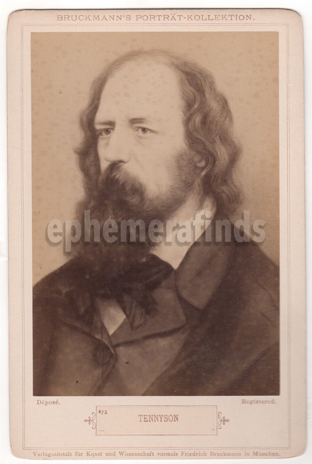 Lord Alfred Tennyson Claribel English Poet Antique Cabinet Photo
