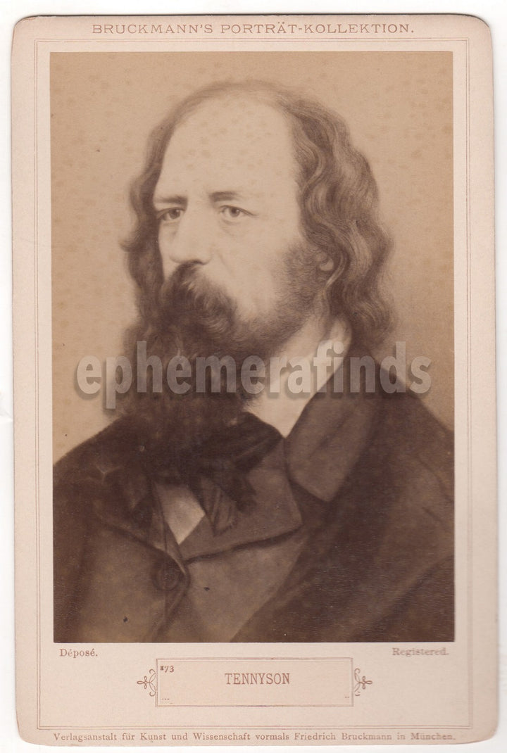 Lord Alfred Tennyson Claribel English Poet Antique Cabinet Photo