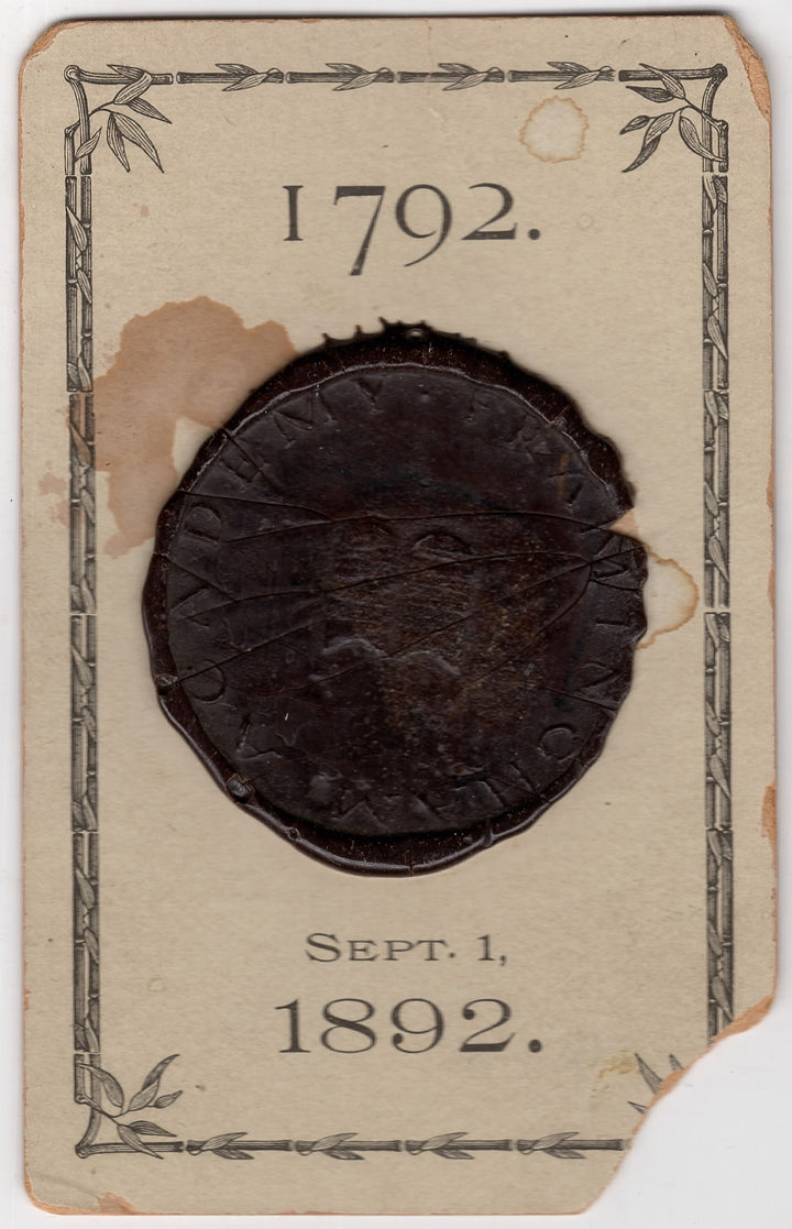 Framingham Massachusetts Centennial Celebration 1892 Rare Wax Seal Card