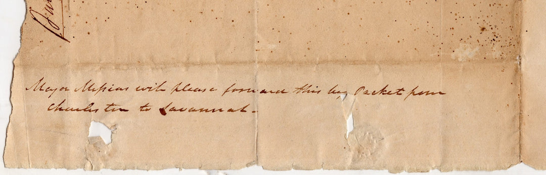 Charles Harris Savannah GA Mayor Antique Manuscript Postal Cover with Seal