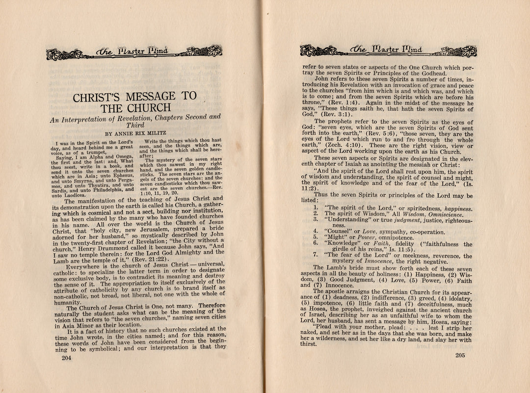 Annie Rix Militz New Thought Metaphysical Master Mind Magazine Sept 1919