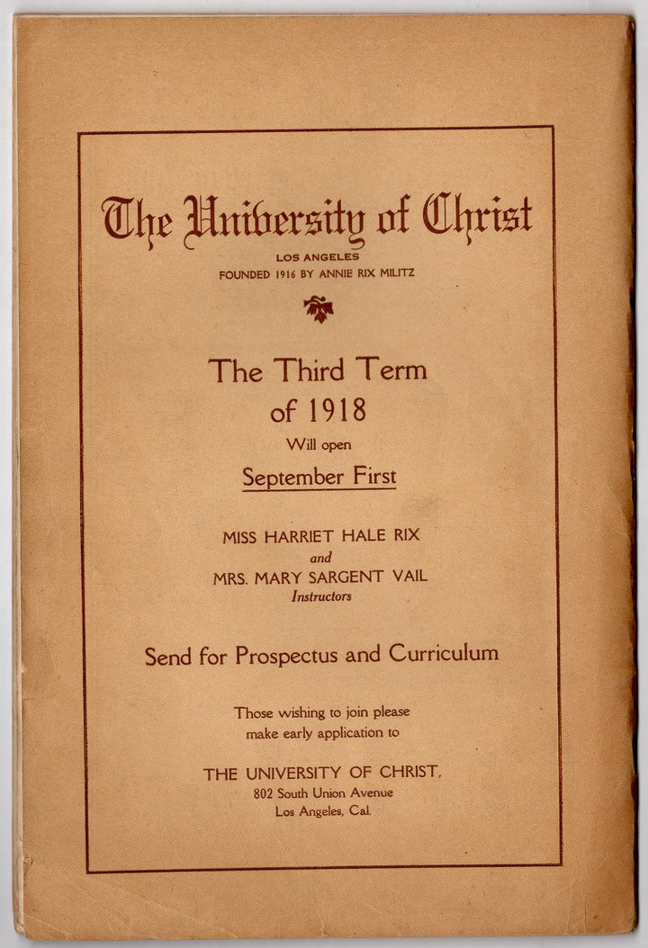 Annie Rix Militz New Thought Metaphysical Master Mind Magazine Aug 1918