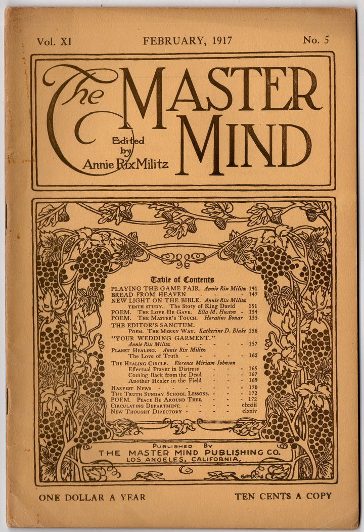 Annie Rix Militz New Thought Metaphysical Master Mind Magazine Feb 1917