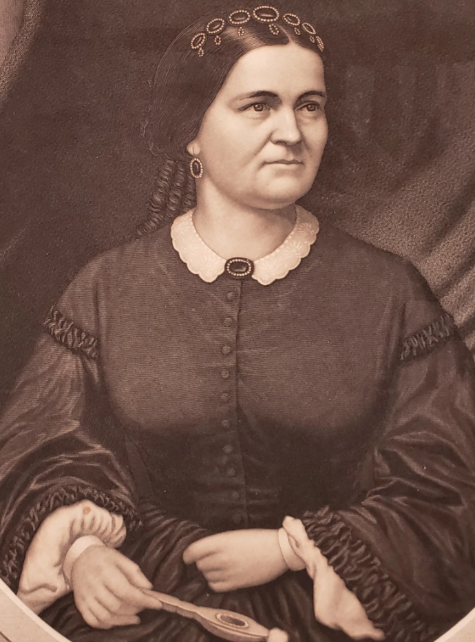 First Lady Mary Todd Lincoln Portrait Original Antique Sartain Engraving Print