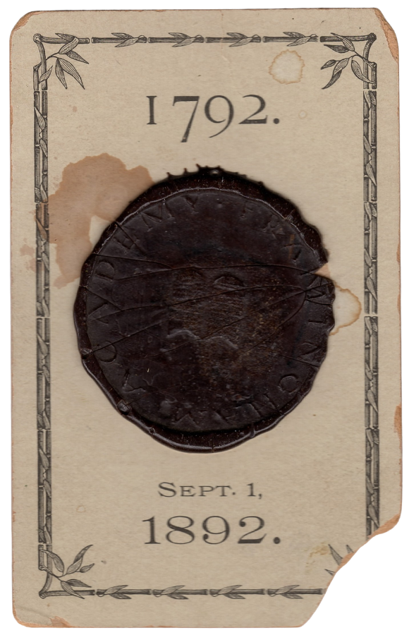 Framingham Massachusetts Centennial Celebration 1892 Rare Wax Seal Card