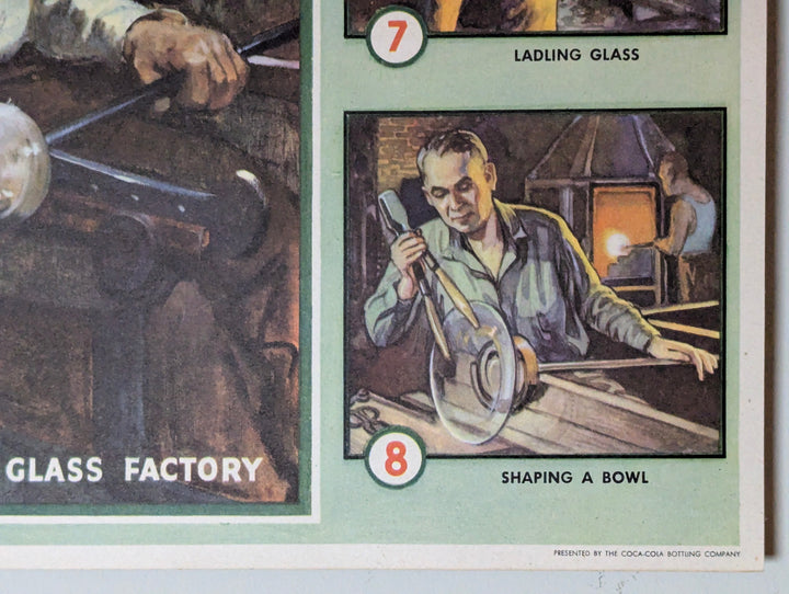 Glass Making Industry Vintage Coca Cola Graphic Art Educational Poster