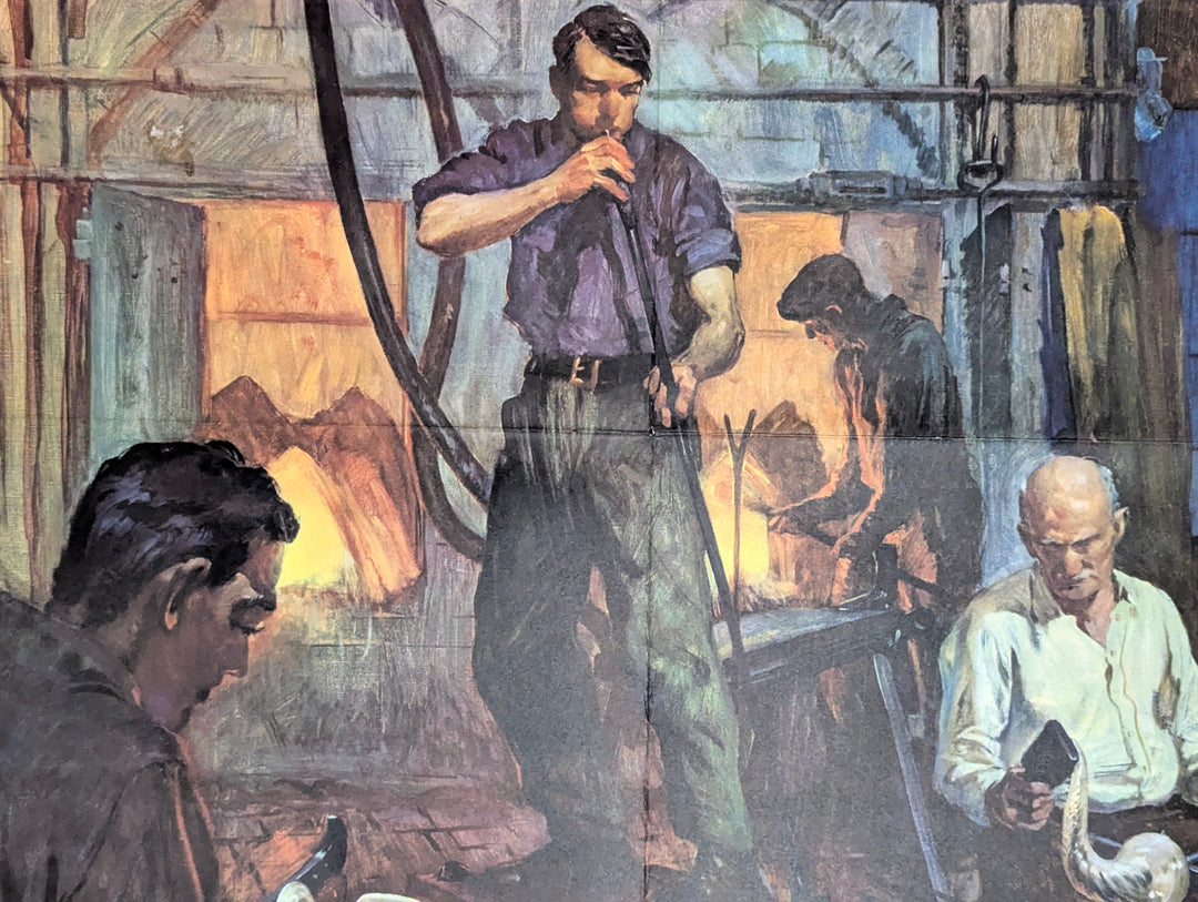 Glass Making Industry Vintage Coca Cola Graphic Art Educational Poster
