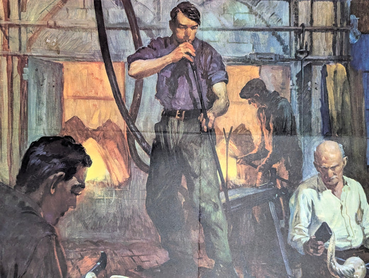 Glass Making Industry Vintage Coca Cola Graphic Art Educational Poster