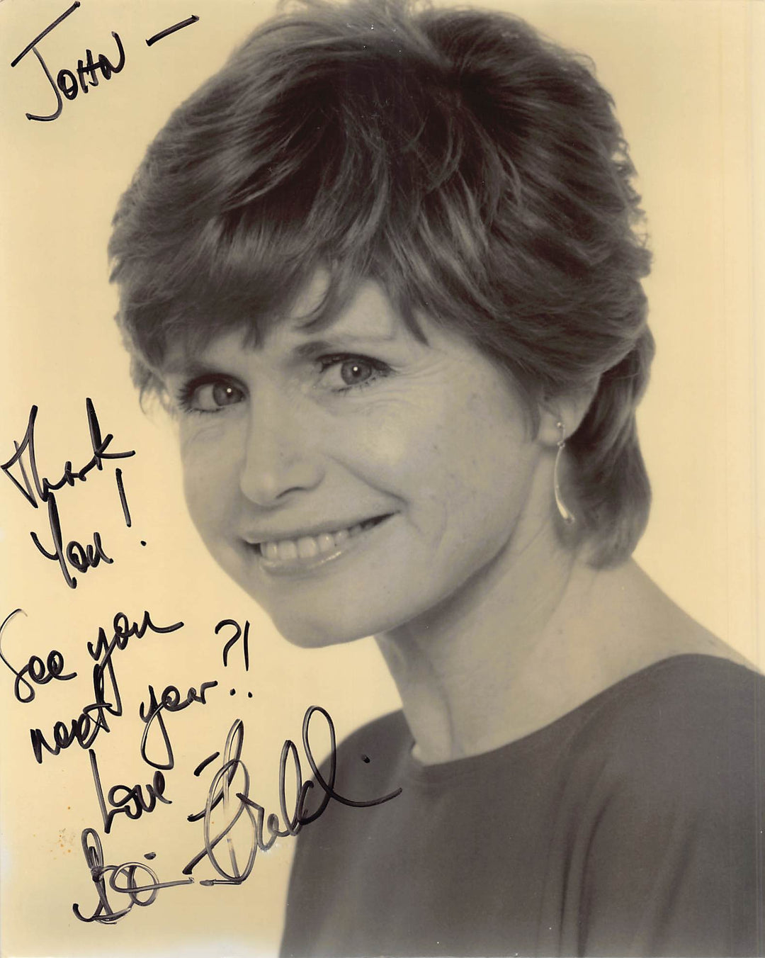 Bonnie Franklin One Day at a Time TV Actress Autograph Signed Twice Vintage 8x10 Photo