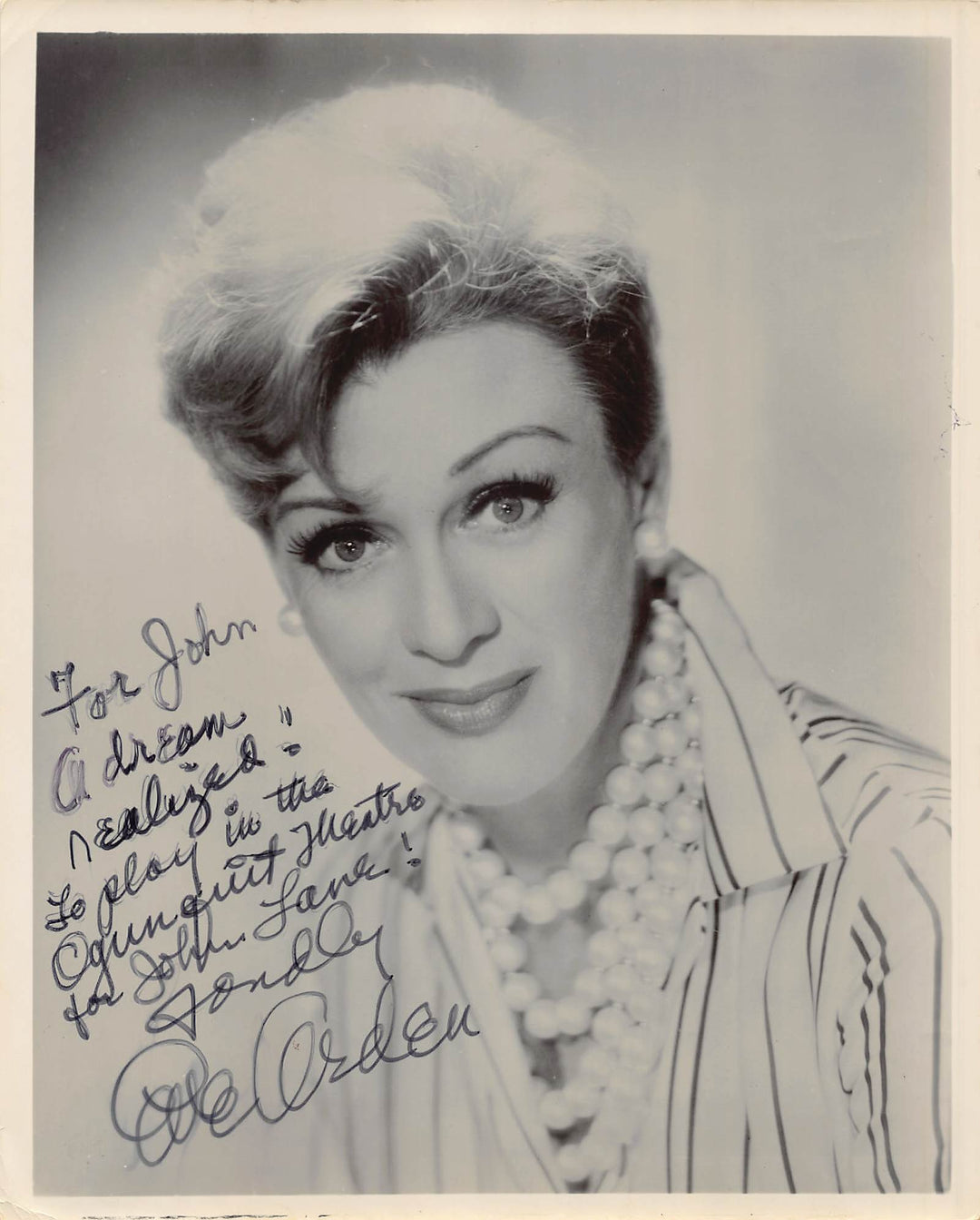 Eve Arden Our Miss Brooks Grease Actress Autograph Signed Vintage 8x10 Photo