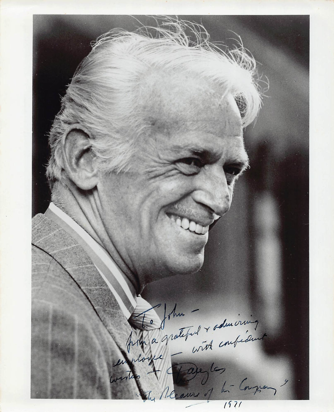 Douglas Fairbanks Jr Gunga Din Film Actor Autograph Signed Vintage 8x10 Photo 1971
