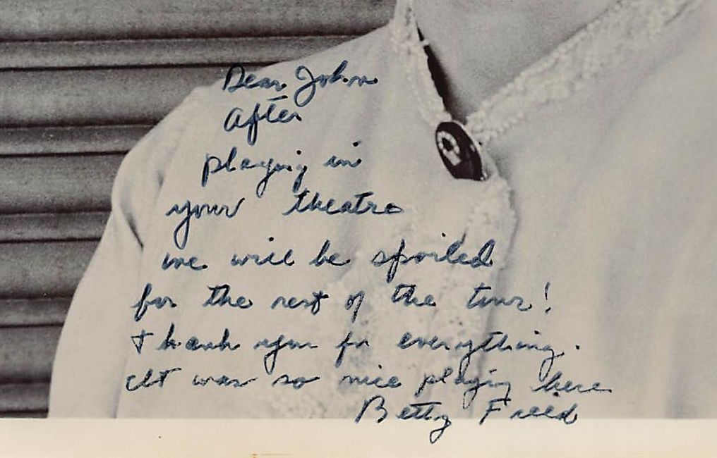 Betty Field Of Mice and Men Picnic Film Actress Autograph Signed Twice Vintage 8x10 Photo