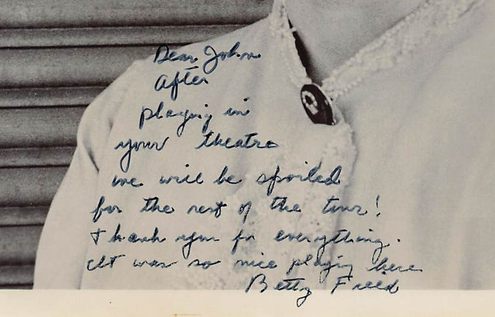 Betty Field Of Mice and Men Picnic Film Actress Autograph Signed Twice Vintage 8x10 Photo