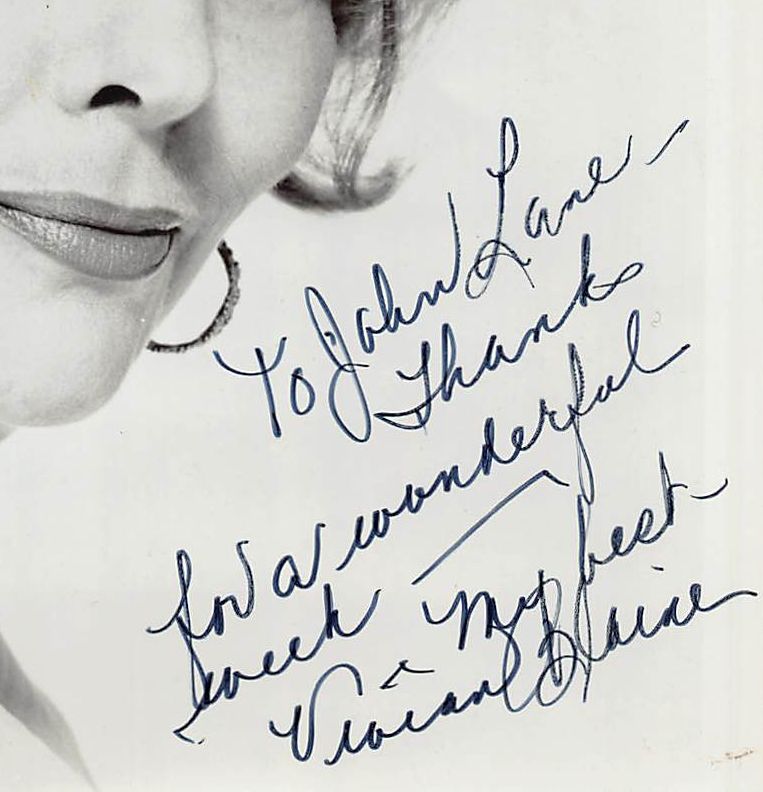 Vivian Blaine Guys and Dolls Miss Adelaide Actress Autograph Signed Vintage 8x10 Photo