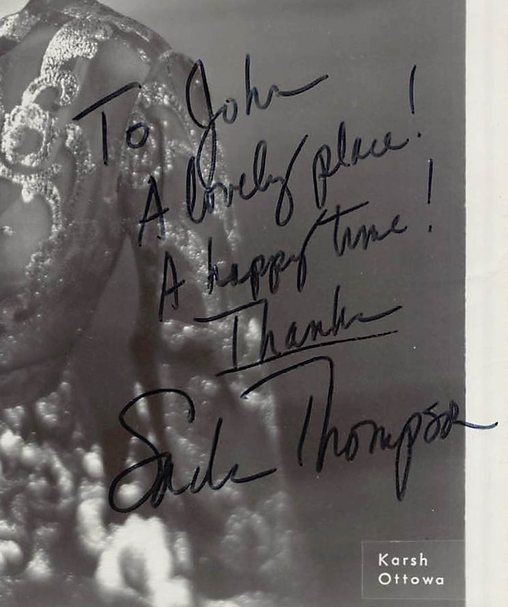 Sada Thompson Karsh Portrait Emmy and Tony Winning Actress Autograph Signed 8x10 Photo