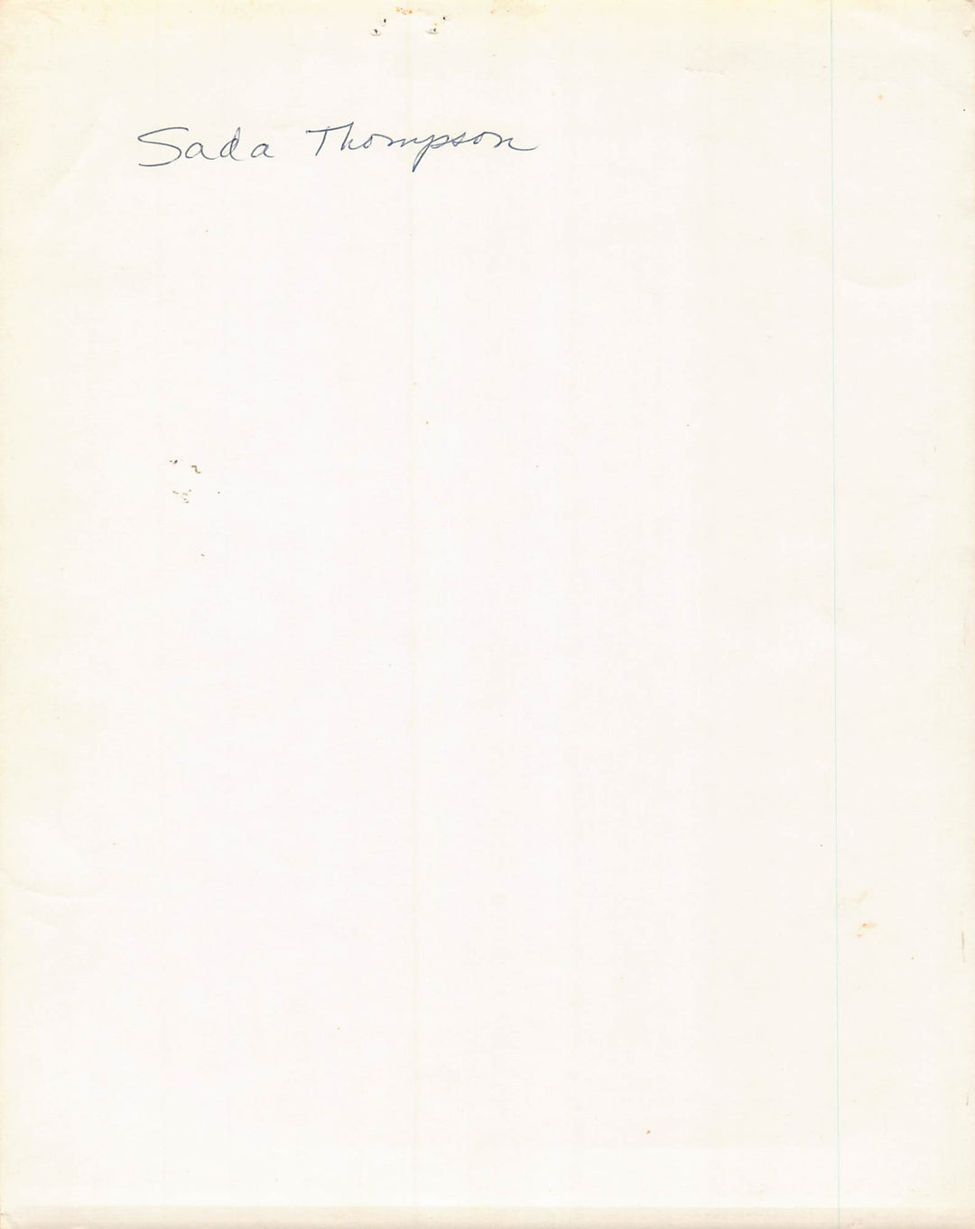 Sada Thompson Karsh Portrait Emmy and Tony Winning Actress Autograph Signed 8x10 Photo