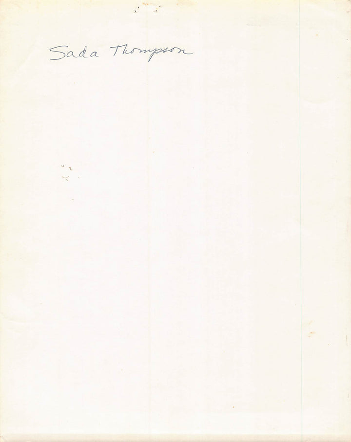 Sada Thompson Karsh Portrait Emmy and Tony Winning Actress Autograph Signed 8x10 Photo