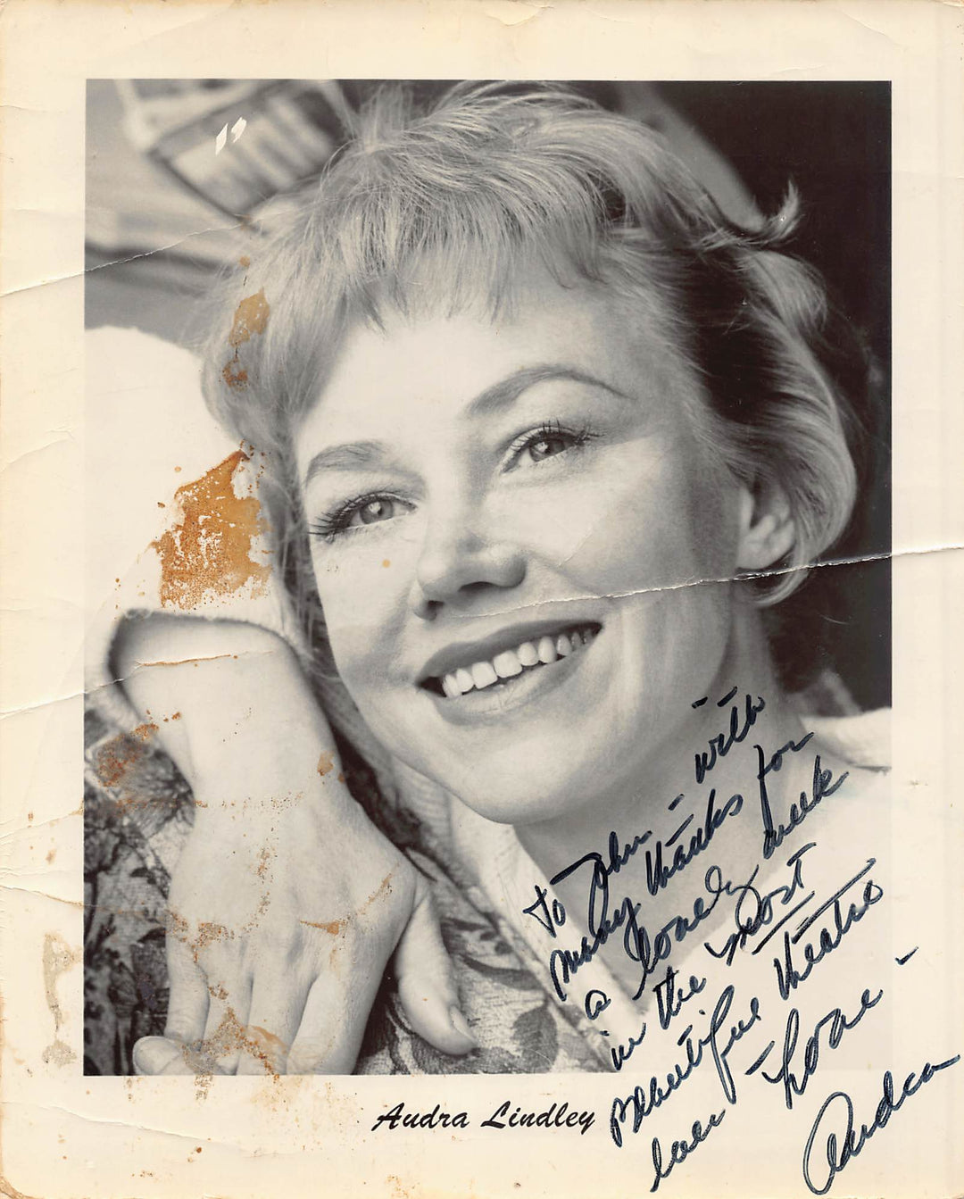 Audra Lindley Three's Company Mrs Roper TV Actress Autograph Signed Vintage 8x10 Photo