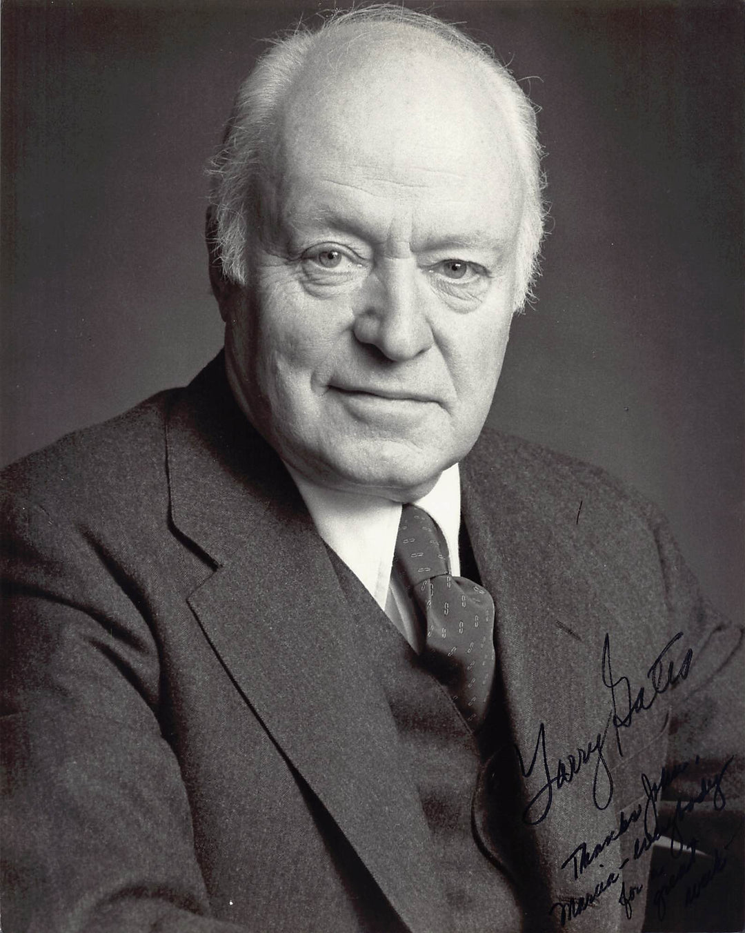 Larry Gates In the Heat of the Night Actor Autograph Signed Twice Vintage 8x10 Photo