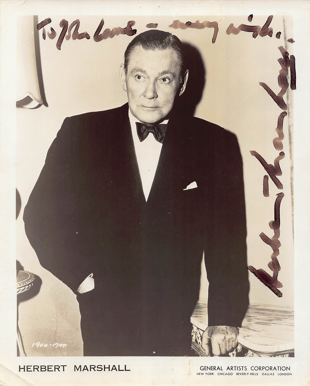 Herbert Marshall The Letter Hollywood Actor Autograph Signed Vintage 8x10 Movie Photo