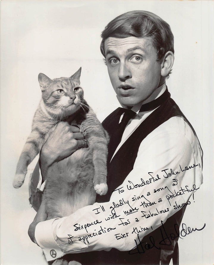 Hal Holden Half a Sixpence Musical Actor Autograph Signed Vintage 8x10 Photo with Cat