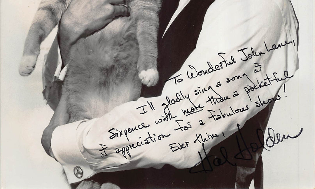 Hal Holden Half a Sixpence Musical Actor Autograph Signed Vintage 8x10 Photo with Cat