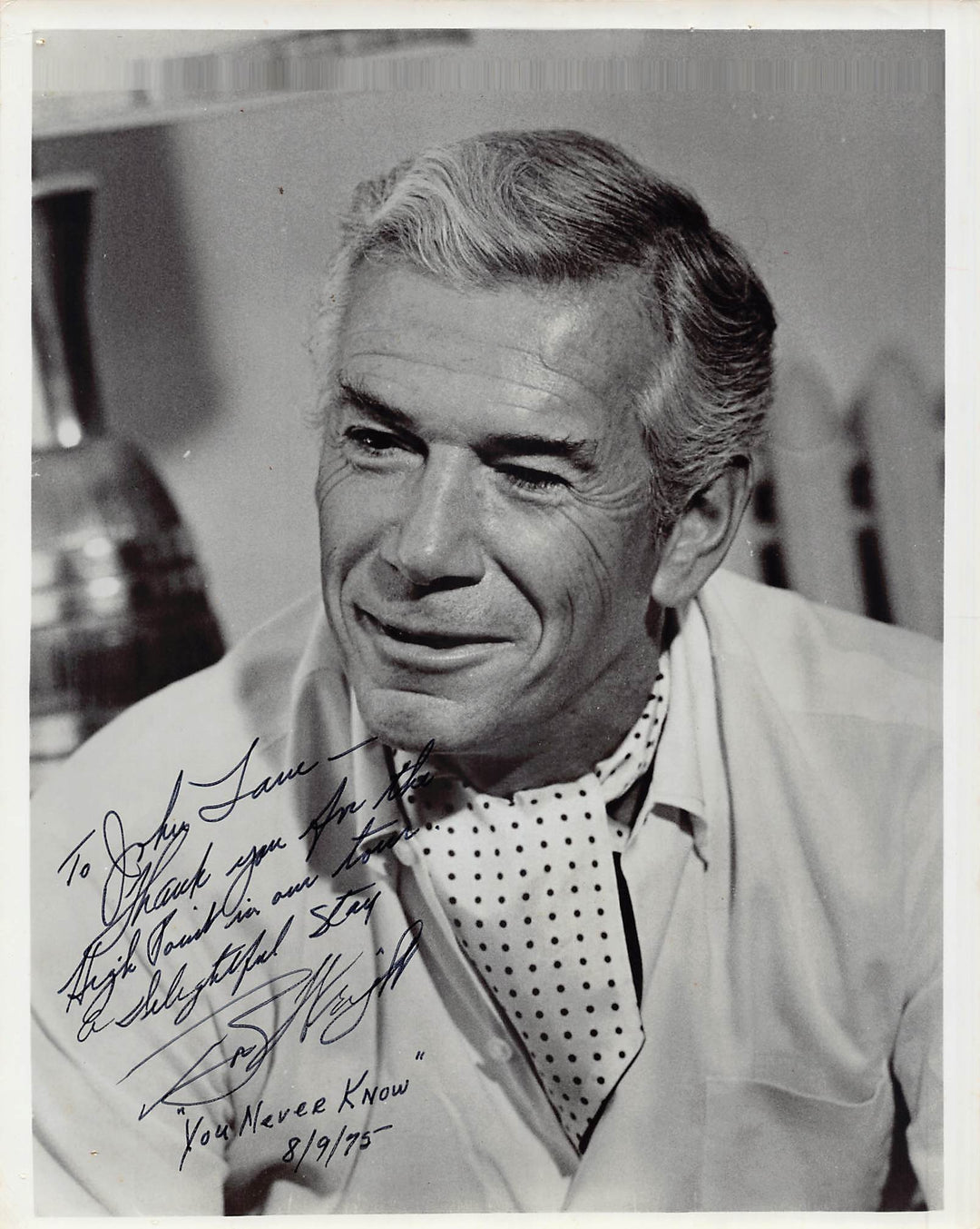 Bob Wright Cole Porter You Never Know Musical Actor Autograph Signed 8x10 Photo 1975