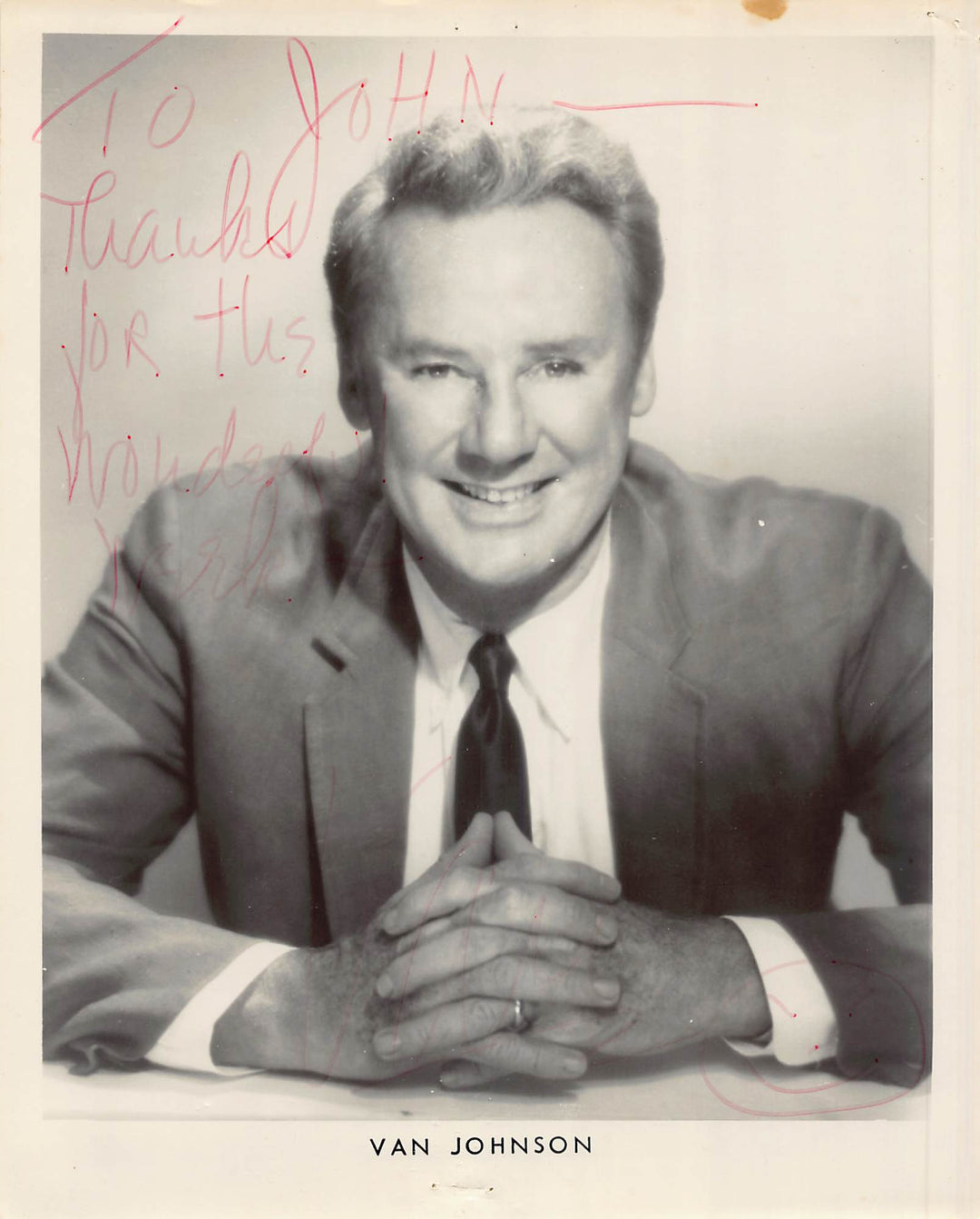 Van Johnson MGM Caine Mutiny Film Actor Autograph Signed Vintage 8x10 Movie Photo