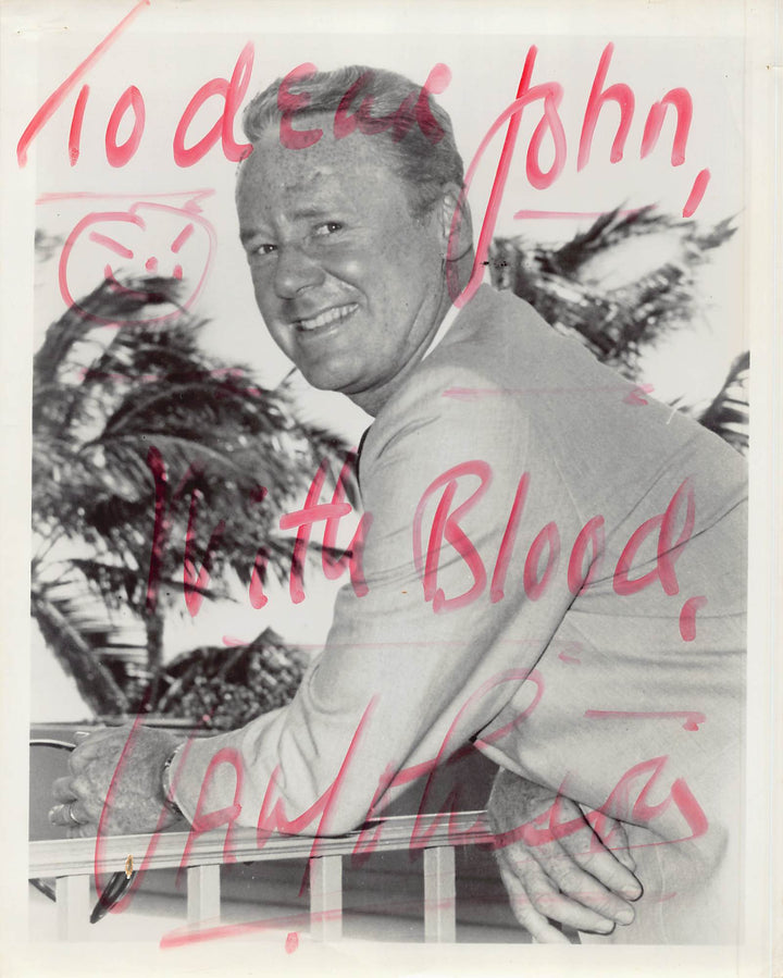 Van Johnson MGM Caine Mutiny Film Actor Autograph Signed Vintage 8x10 Photo with Doodle