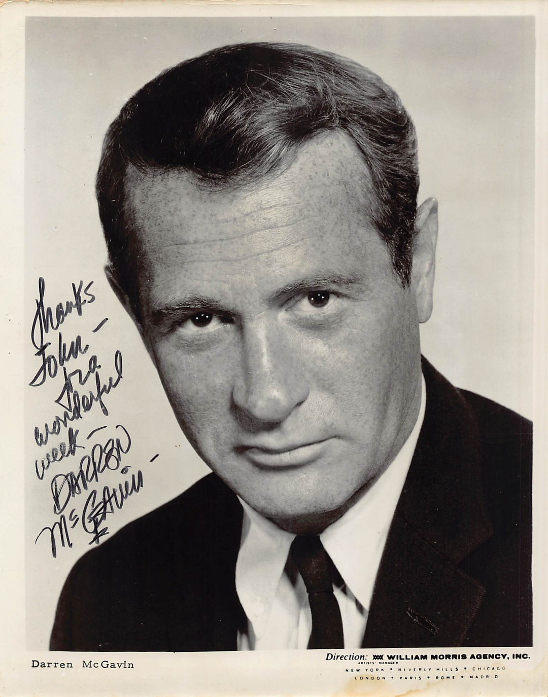 Darren McGavin Christmas Story Kolchak Actor Autograph Signed Vintage 8x10 Photo