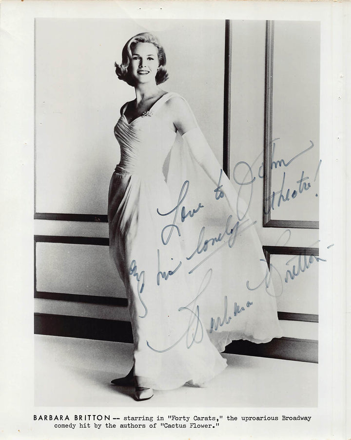 Barbara Britton Mr and Mrs North TV Actress Autograph Signed Vintage 8x10 Photo