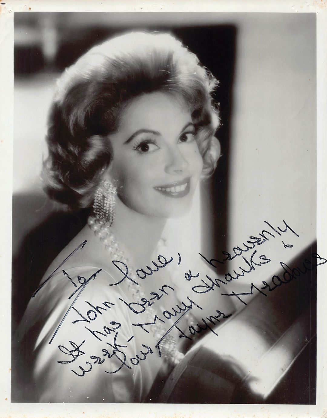 Jayne Meadows I've Got a Secret TV Actress Autograph Signed Vintage 8x10 Photo