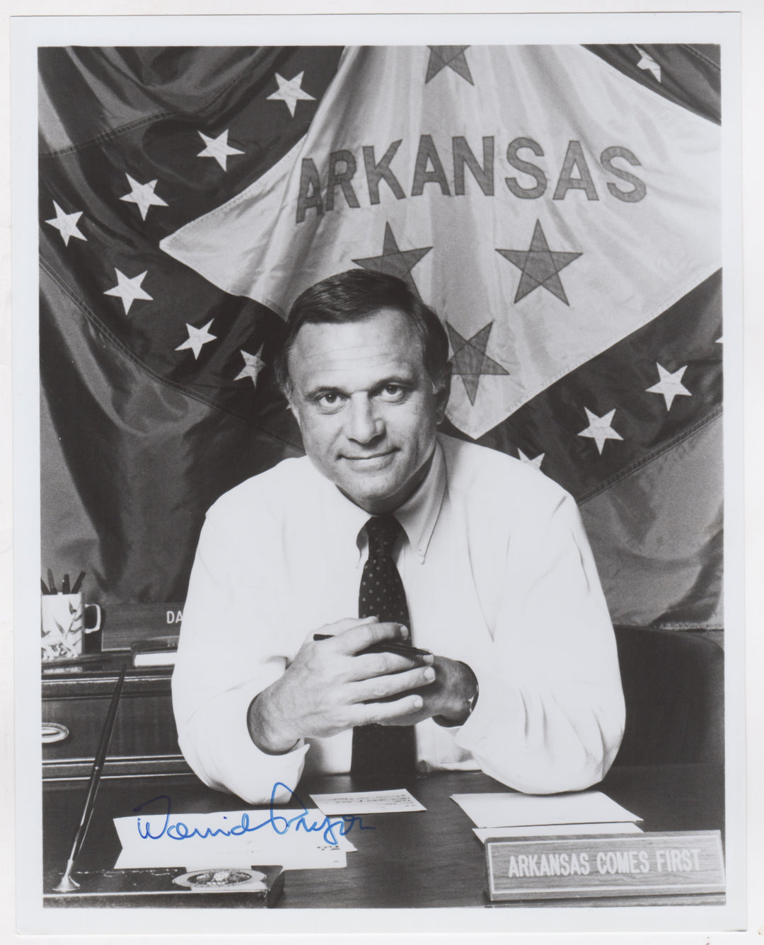 David Pryor Arkansas Senator Original Vintage Autograph Signed Senate Photo