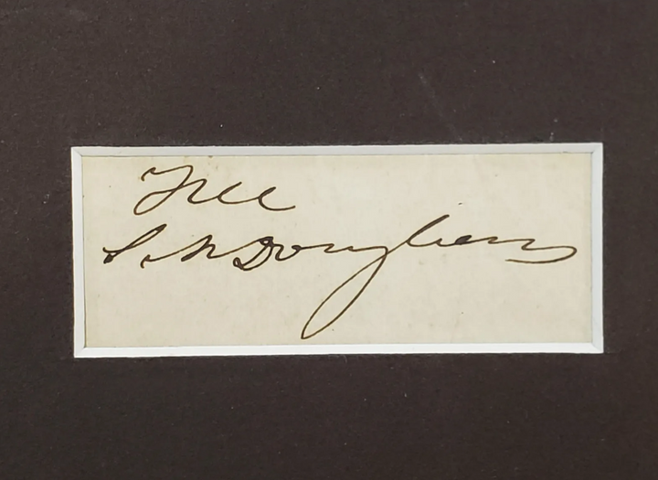 Stephen Douglas Illinois Civil War Politician Original Autograph Signature Display