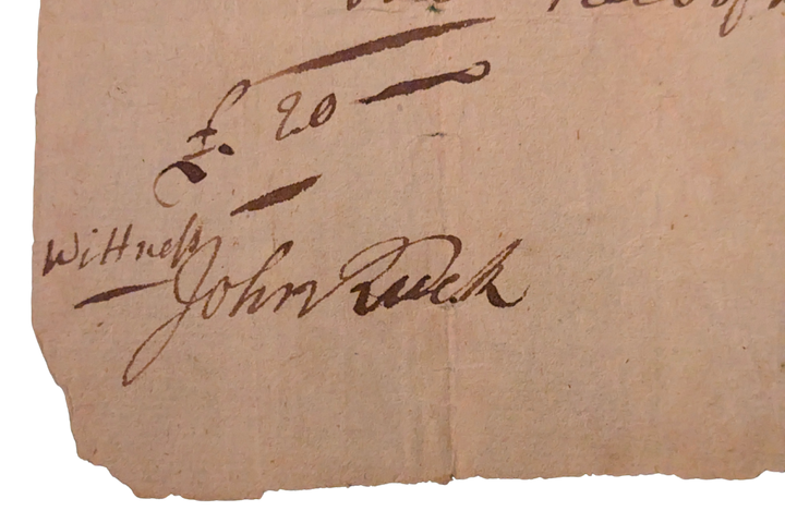 Thomas Hancock 1732 Promissory Note to Sam Grafton John Ruck of Boston MA