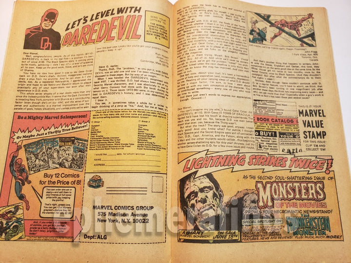 Daredevil vs Man-Thing Vintage Marvel Comic Book - Daredevil #114