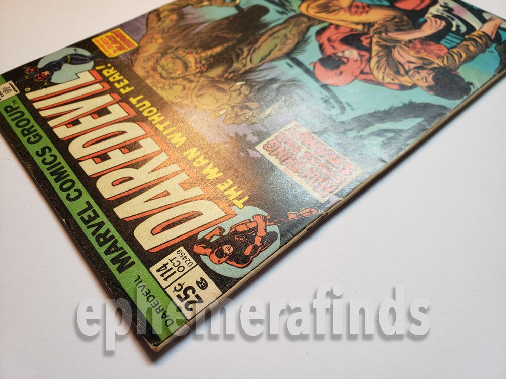 Daredevil vs Man-Thing Vintage Marvel Comic Book - Daredevil #114