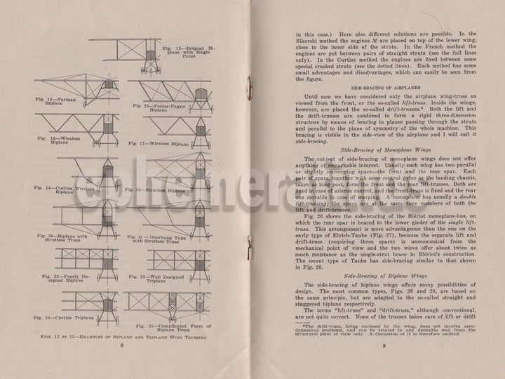 Evolution of Airplane Wings WWI Early Military Aviation Pamphlet by Pawlowski 1917