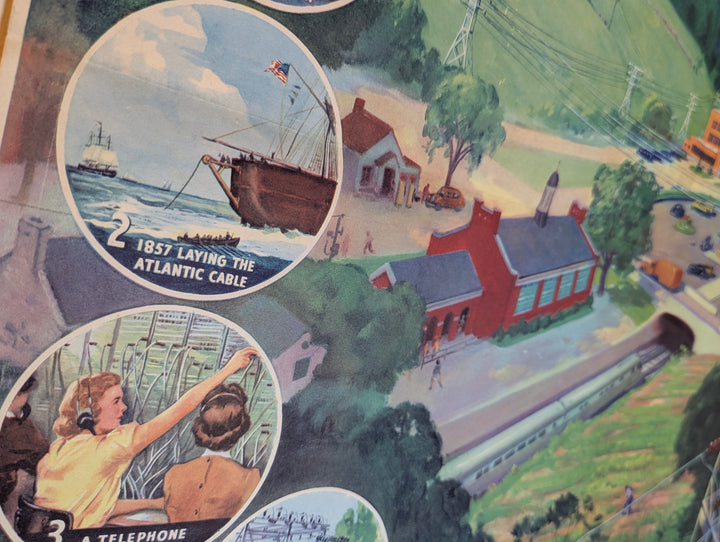 Electrical Grid Industry Vintage Coca Cola Graphic Art Educational Poster