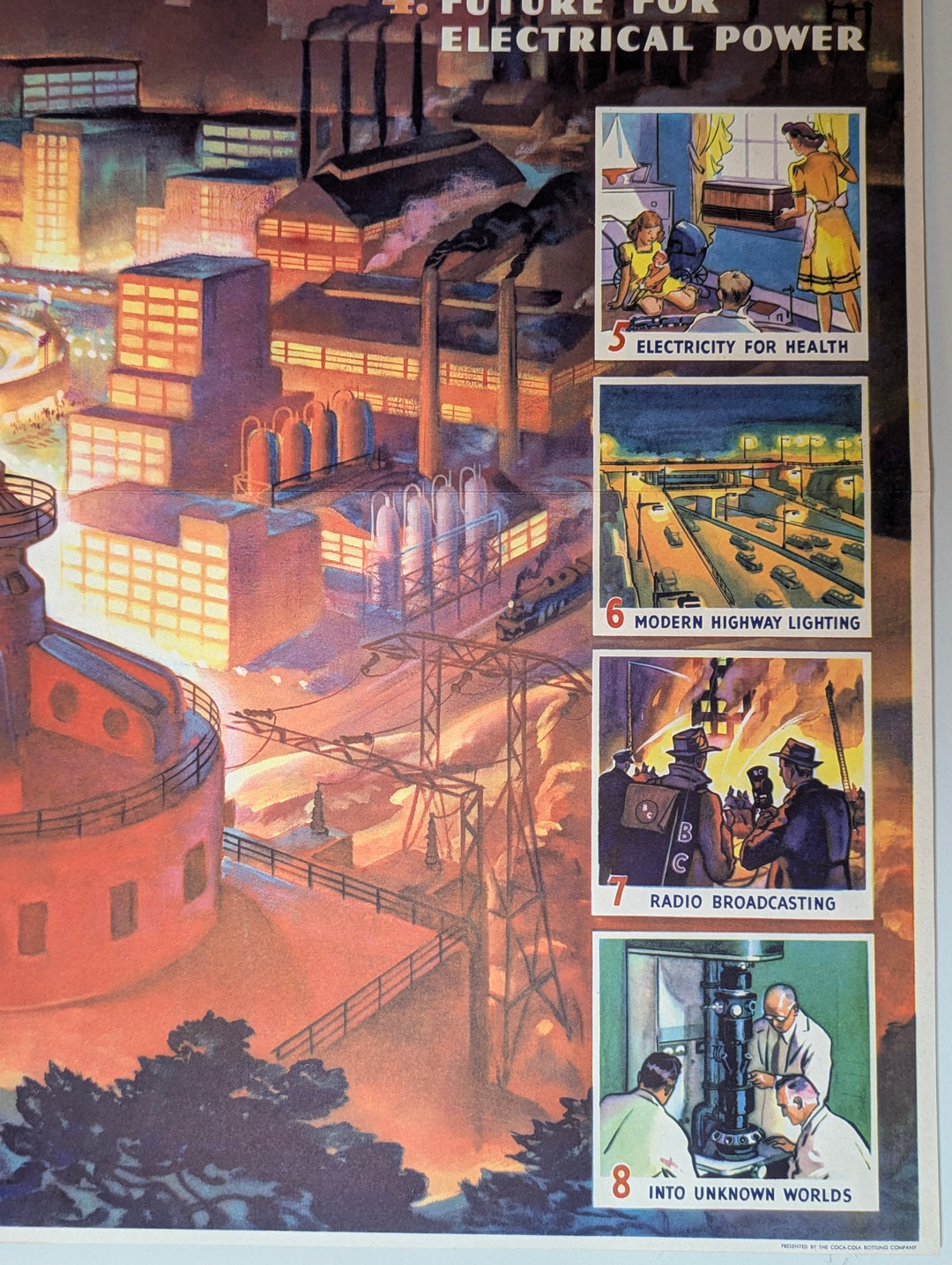 Industrial Americana Vintage Coca Cola Graphic Art Educational Poster