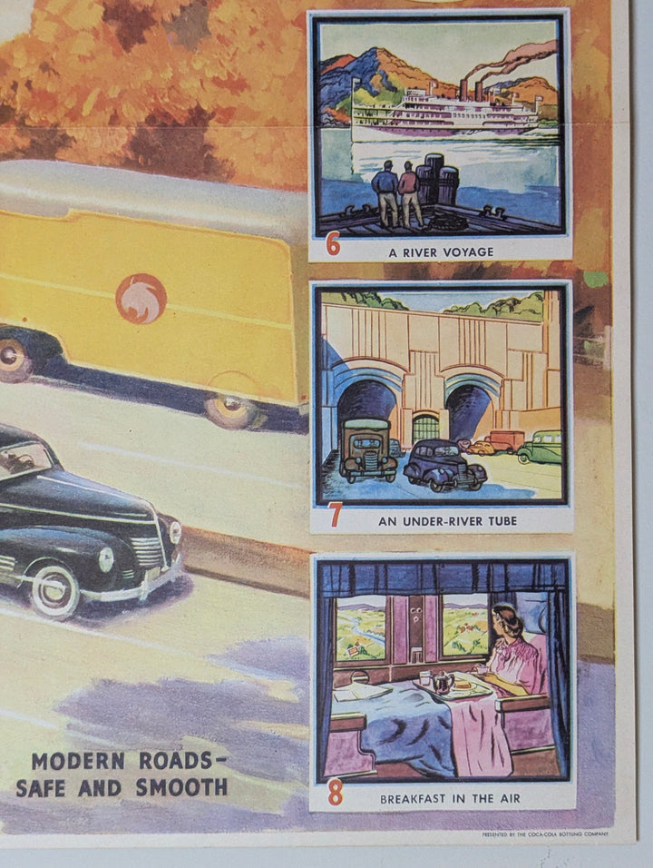 American Highways Trucking Vintage Coca Cola Graphic Art Educational Poster