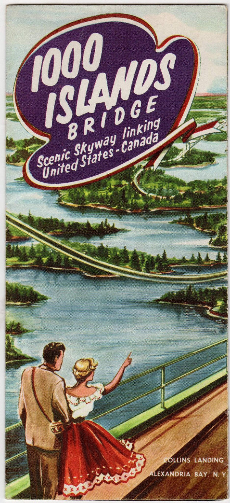 1000 Islands New York Scenic Skyway Canada Vintage Advertising Poster Brochure