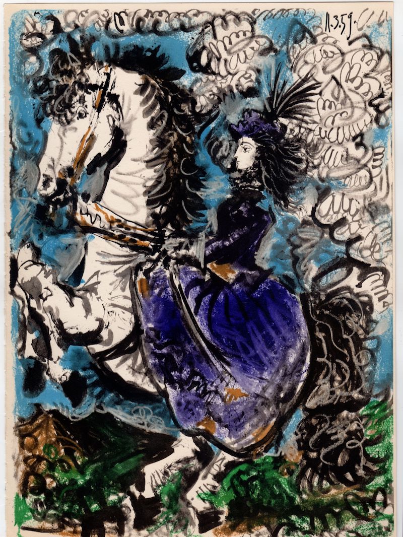 Cavaliere Lovely Lady on Horseback Large Vintage Picasso Art Print 1961