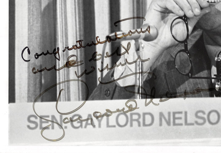 Gaylord Nelson Earth Day Founder Wisconsin Senator Autograph Signed Photo