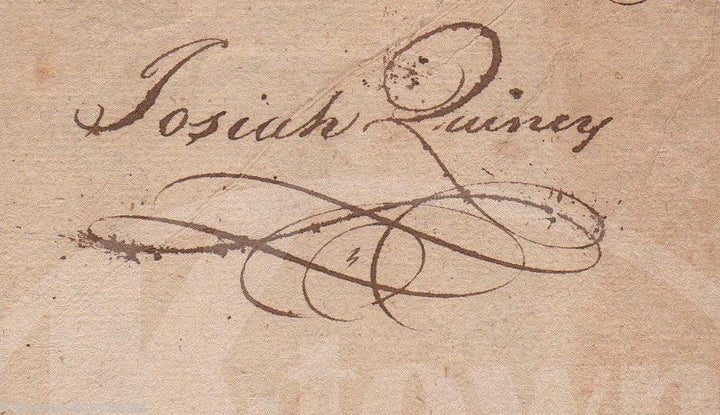 Colonel Josiah Quincy I Boston Merchant Patriot Antique Autograph Signature