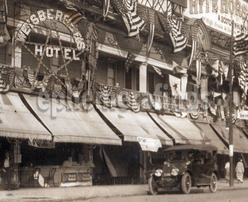 Coney Island NY 4th of July Street Scene Large Antique Photo Segall Restaurant