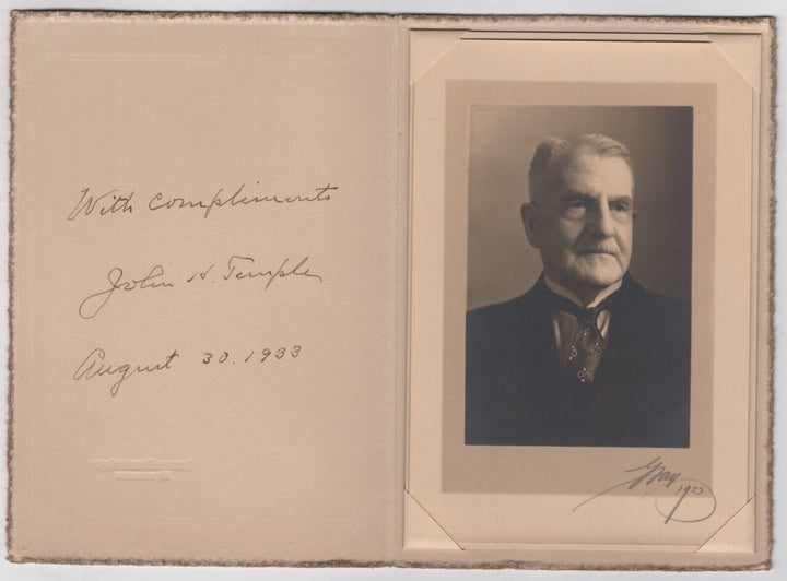 John Temple Framingham MA Historian Lawyer Autograph Signed Photo by Gray Studio