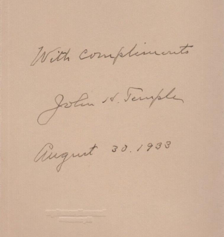 John Temple Framingham MA Historian Lawyer Autograph Signed Photo by Gray Studio